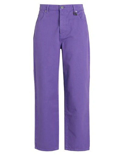 Gaelle Paris Gaëlle Paris Woman Jeans Purple Size 27 Cotton In Purple