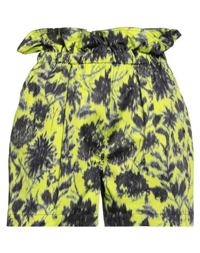 Shop Philosophy Di Lorenzo Serafini Woman Shorts & Bermuda Shorts Yellow Size 4 Cotton, Elastane
