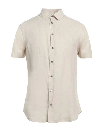 Shop Giorgio Armani Man Shirt Cream Size 17 Linen In White