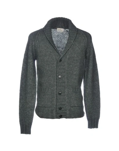 Brooksfield Man Cardigan Dark Green Size 44 Wool, Cotton In Green