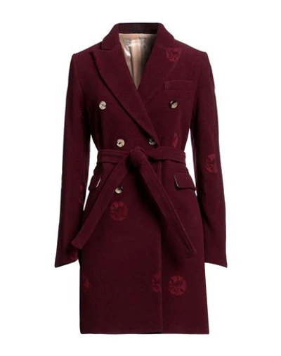 Shop Golden Goose Woman Overcoat & Trench Coat Burgundy Size S Virgin Wool, Polyester In Red