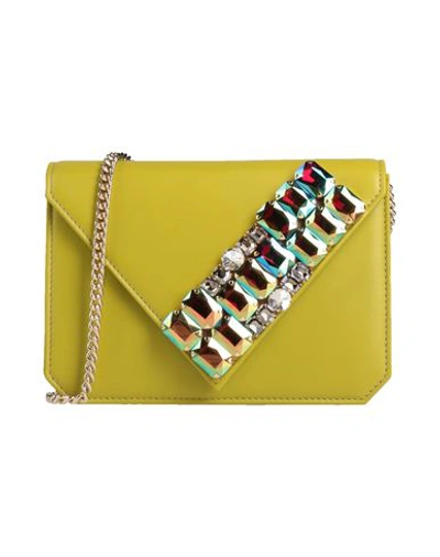 Shop Gedebe Woman Cross-body Bag Acid Green Size - Leather