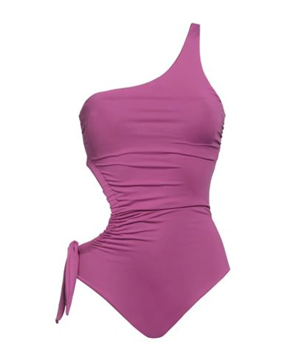 Shop Fisico Woman One-piece Swimsuit Mauve Size Xs Polyamide, Elastane In Purple