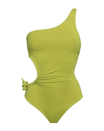 Shop Fisico Woman One-piece Swimsuit Acid Green Size M Polyamide, Elastane
