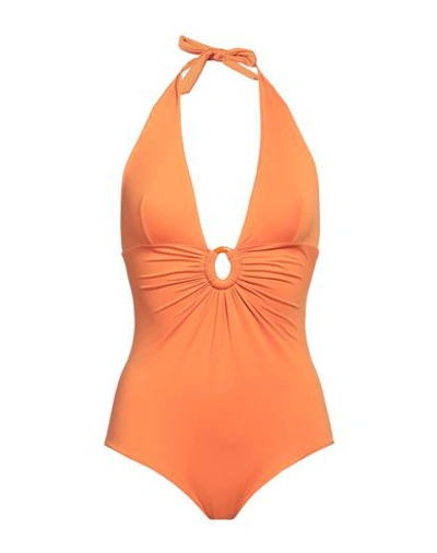Shop Fisico Woman One-piece Swimsuit Orange Size L Polyamide, Elastane