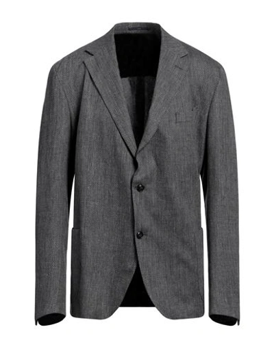 Shop Eduard Dressler Man Blazer Grey Size 50 Linen, Virgin Wool