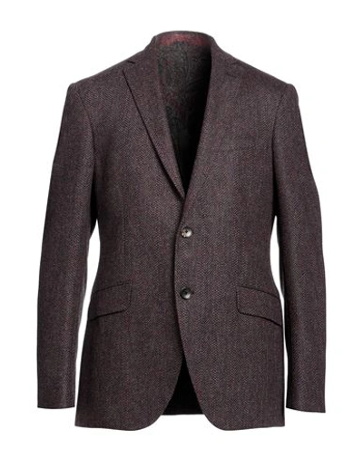 Shop Etro Man Blazer Mauve Size 44 Wool In Purple