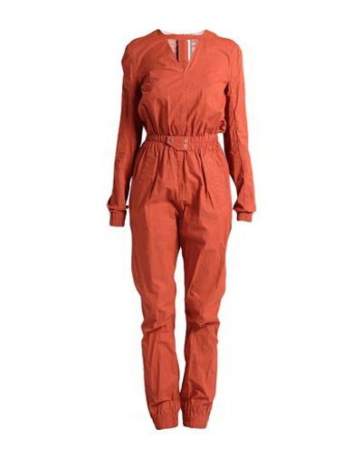 Shop Rick Owens Drkshdw Drkshdw By Rick Owens Woman Jumpsuit Rust Size M Organic Cotton In Red