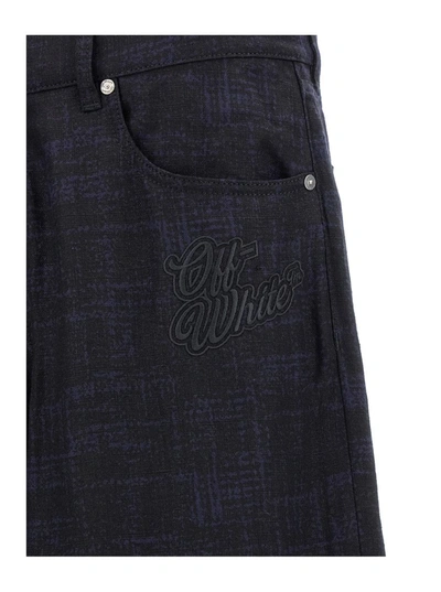 Off-white Black 90s Logo Straight Leg Cargo Pants In Blu