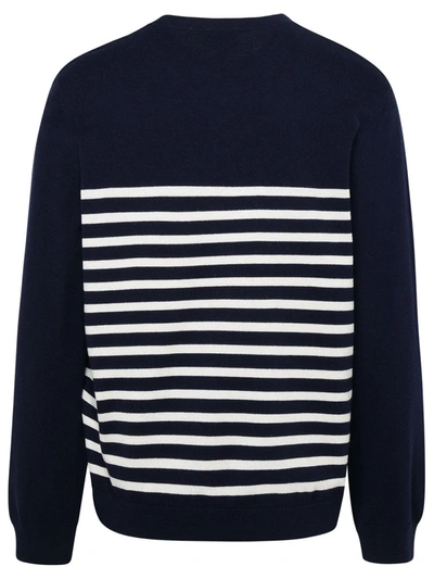 Shop Apc A.p.c. Matthew Stripe Cashmere Blend Sweater In Navy