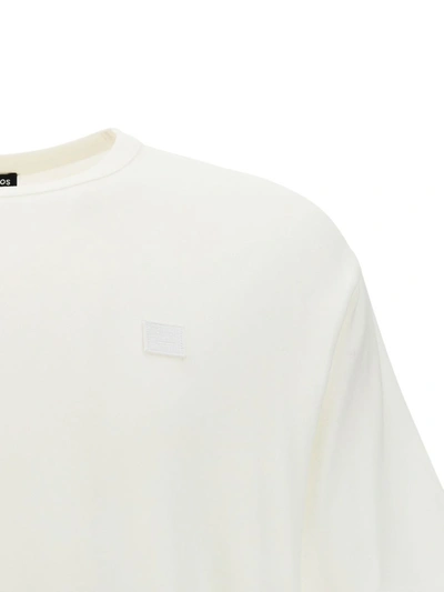 Shop Acne Studios Logo Cotton T-shirt In Optic White