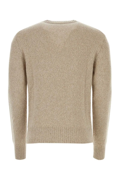 Shop Ami Alexandre Mattiussi Ami Paris Wool And Cashmere Sweater In Beige O Tan