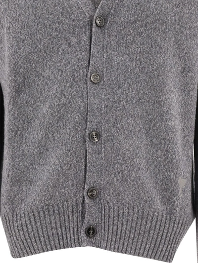 Shop Ami Alexandre Mattiussi Ami Paris Knitwear In Wool Viscose Canvas Heather Grey