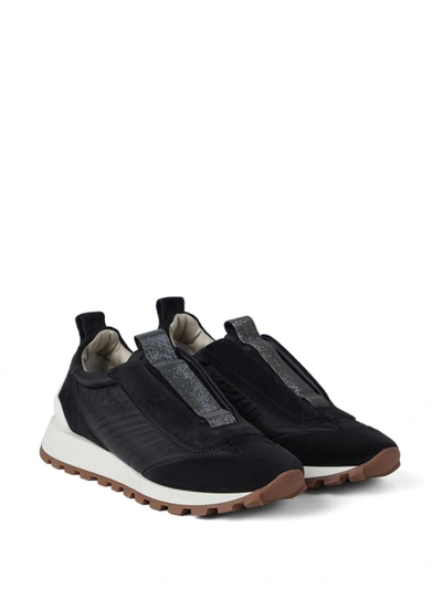 Shop Brunello Cucinelli Sneakers Without Laces In Black