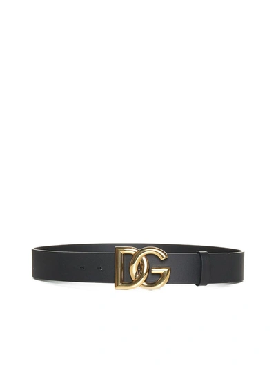 Shop Dolce & Gabbana Belts In Nero Oro