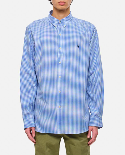 Shop Polo Ralph Lauren Check Sport Shirt In Sky Blue