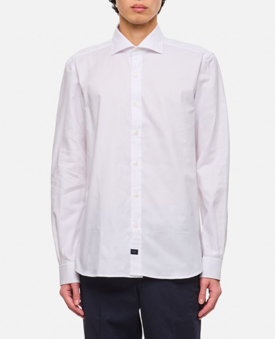 Shop Fay French Neck Shirt In White