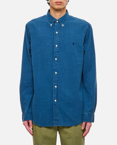 Shop Polo Ralph Lauren Cotton Sport Shirt In Blue