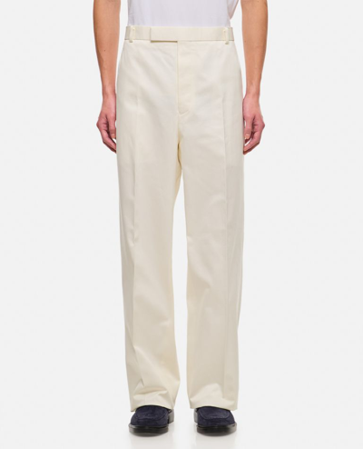 Shop Thom Browne Low Rise Beltloop Cotton Trouser In White