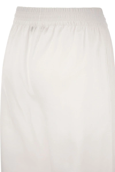 Shop Fabiana Filippi Linen Wide Trousers In White