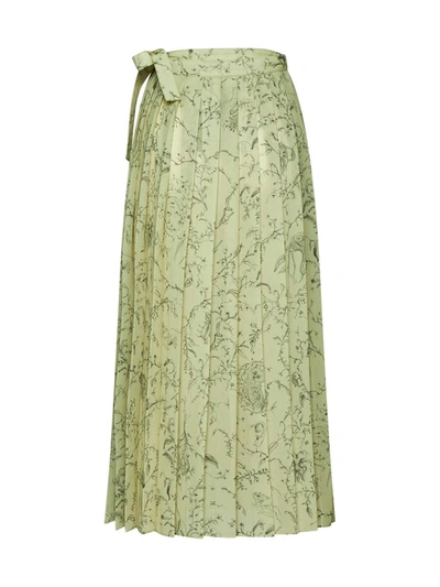 Shop Fabiana Filippi Pleated Midi Skirt In Green