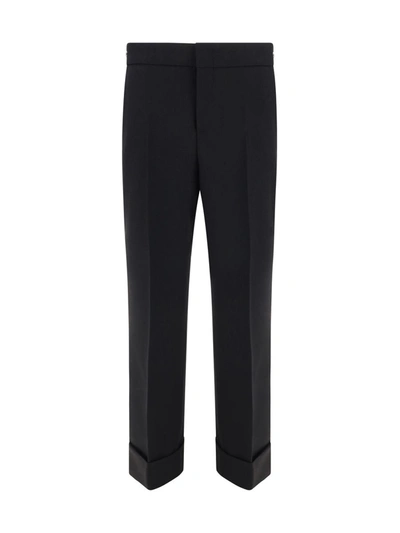 Shop Gucci Wool Cropped Trousers In Black