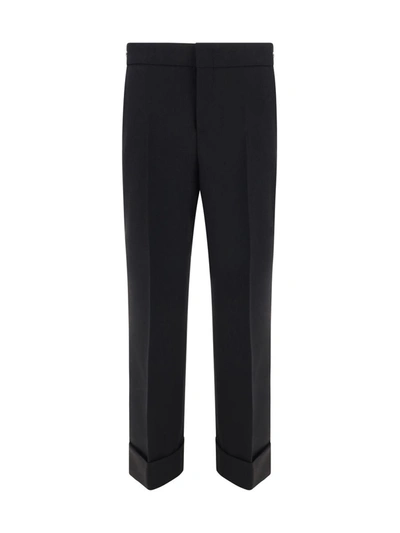 Gucci Wool Cropped Trousers In Black