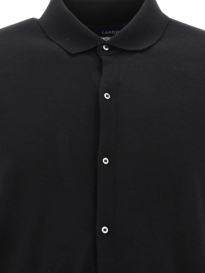 Shop Lardini Classic Collar Cardigan In Black