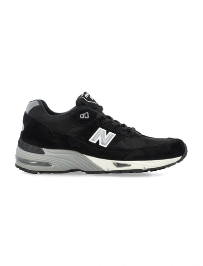 Shop New Balance 991 Sneakers In Black/silver