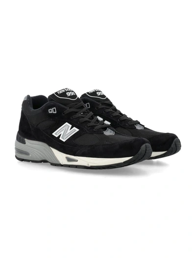 Shop New Balance 991 Sneakers In Black/silver
