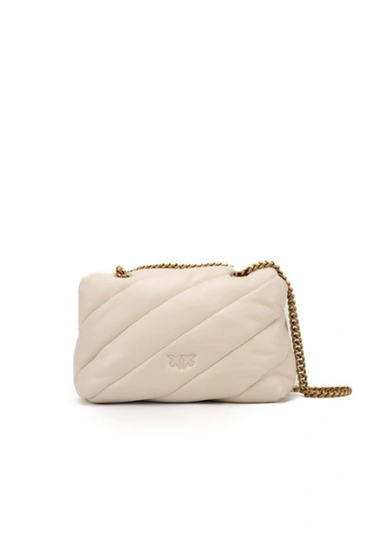 Shop Pinko Love Quilted Shoulder Bag In White