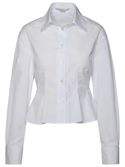 Shop Stella Mccartney 'peplum' White Organic Cotton Shirt
