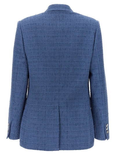 Shop Versace Blue Cotton Blend Blazer In Denim