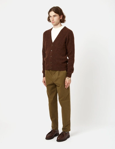 Shop Bhode Lambswool Cardigan (made In Scotland) In Brown