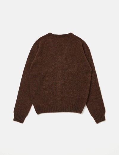 Shop Bhode Lambswool Cardigan (made In Scotland) In Brown