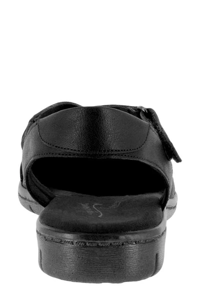 Easy Street Garrett Womens Faux Leather Strappy Flat Sandals In Black