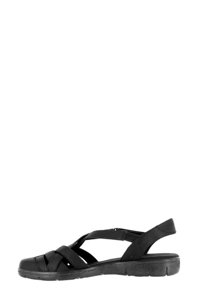 Easy Street Garrett Womens Faux Leather Strappy Flat Sandals In Black