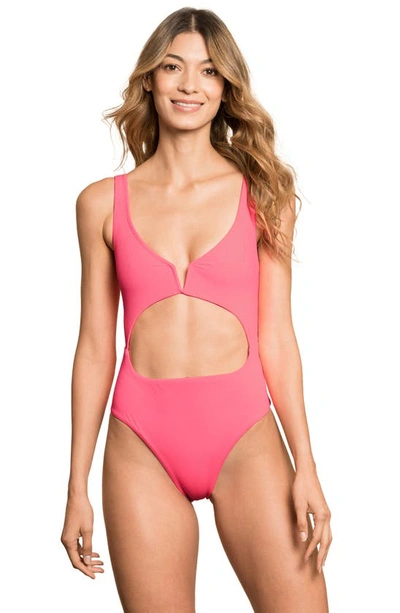 Shop Maaji Coral Lava Reversible One-piece Swimsuit In Pink