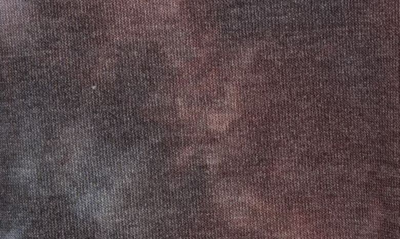 Loveappella Wide Neck Tie Dye Tunic Pullover In Charcoal/ Mauve