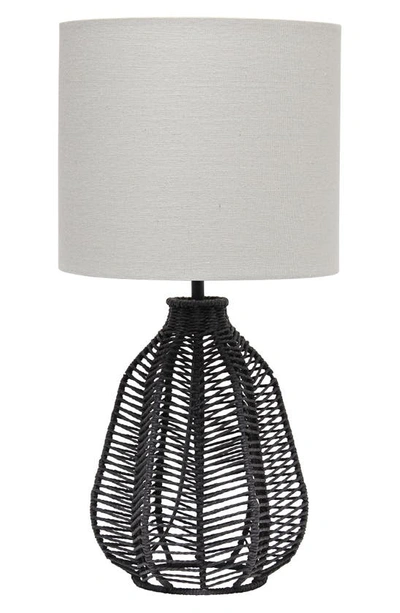 Shop Lalia Home Rope Woven Table Lamp In Black