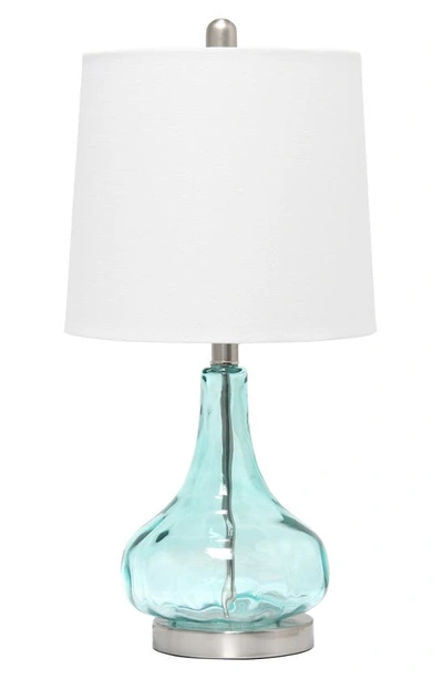 Shop Lalia Home Rippled Glass Table Lamp In Clear Blue