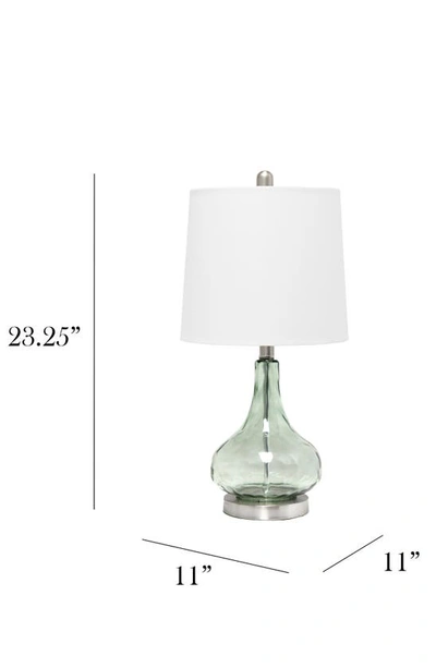 Shop Lalia Home Rippled Glass Table Lamp In Clear Sage