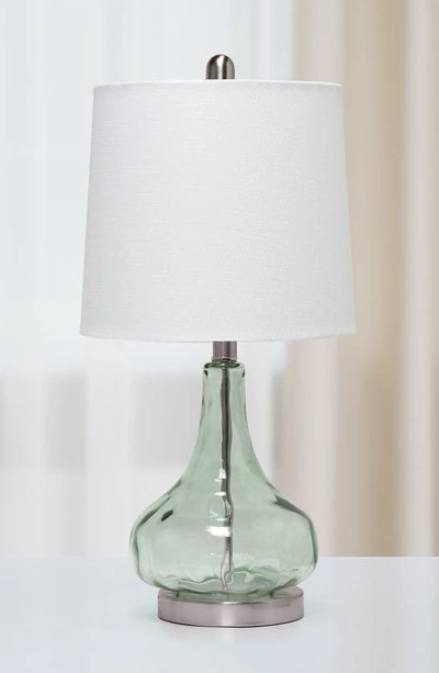 Shop Lalia Home Rippled Glass Table Lamp In Clear Sage