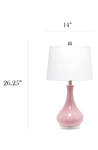 Shop Lalia Home Droplet Ceramic Table Lamp In Rose Pink