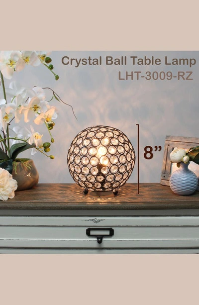 Shop Lalia Home Round Crystal Table Lamp In Restoration Bronze