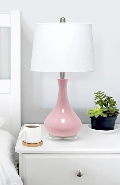 Shop Lalia Home Droplet Ceramic Table Lamp In Rose Pink