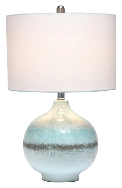 Shop Lalia Home Bayside Horizon Round Table Lamp In Aqua Brown White