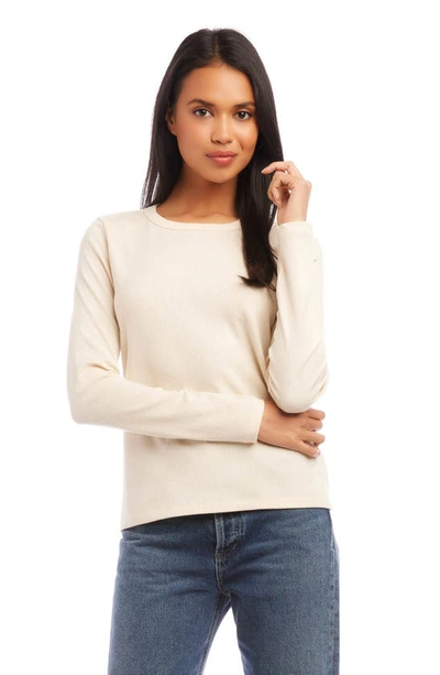 Fifteen Twenty Rib Long Sleeve T-shirt In Beige