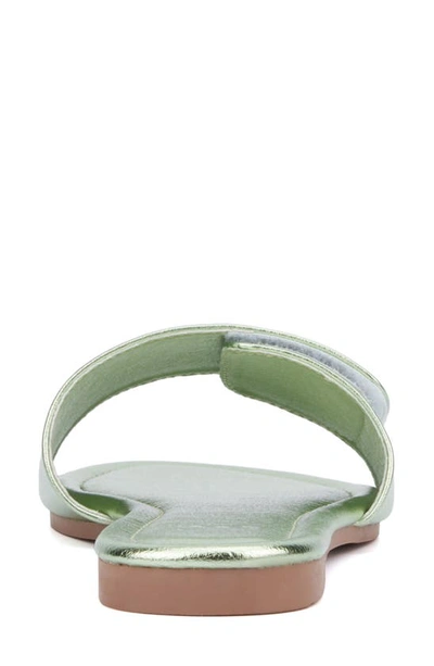 New York And Company Adelle Slide Sandal In Mint Green