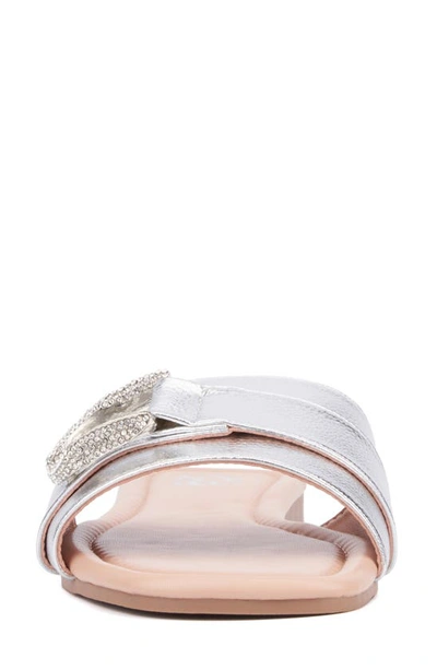 New York And Company Nadira Slide Sandal In Silver